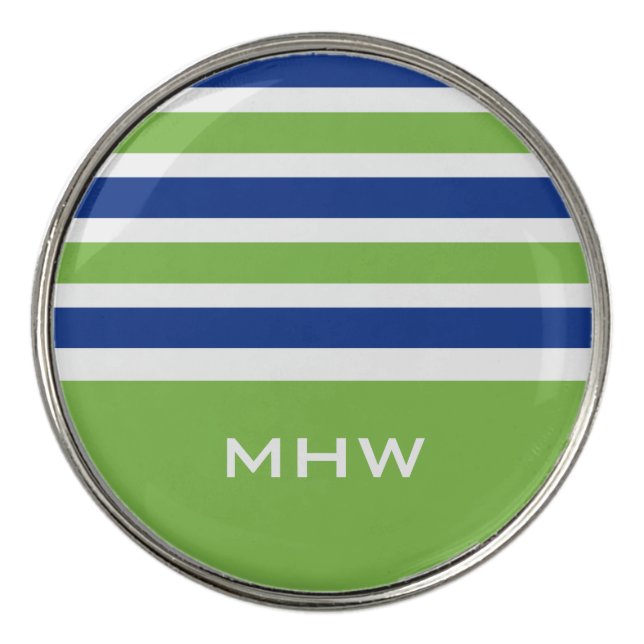Stripes Pattern custom monogram golf ball marker (Front)