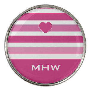 Stripes Pattern custom monogram golf ball marker