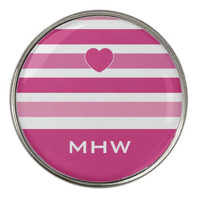 Stripes Pattern custom monogram golf ball marker (Front)