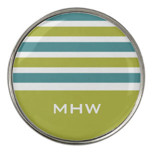 Stripes Pattern custom monogram golf ball marker