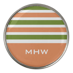 Stripes Pattern custom monogram golf ball marker