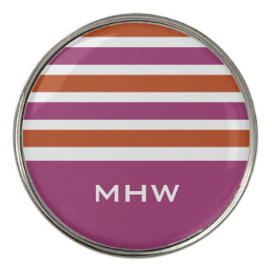 Stripes Pattern custom monogram golf ball marker