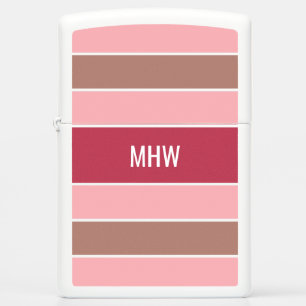 Stripes Pattern custom monogram lighter