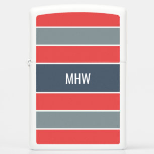 Stripes Pattern custom monogram lighter