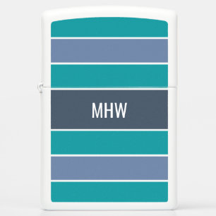 Stripes Pattern custom monogram lighter