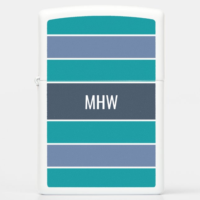 Stripes Pattern custom monogram lighter (Front)