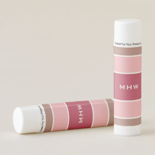 Stripes Pattern Custom Monogram lip balm