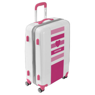 Stripes Pattern custom monogram luggage
