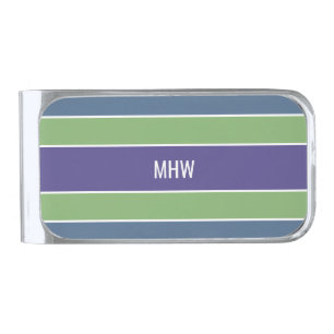Stripes Pattern custom monogram money clip