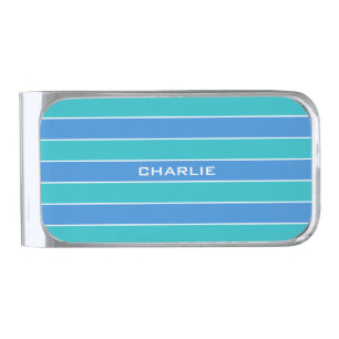 Stripes Pattern custom monogram money clip