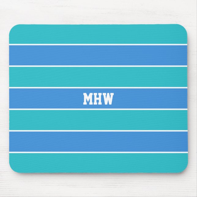 Stripes Pattern custom monogram mousepad (Front)