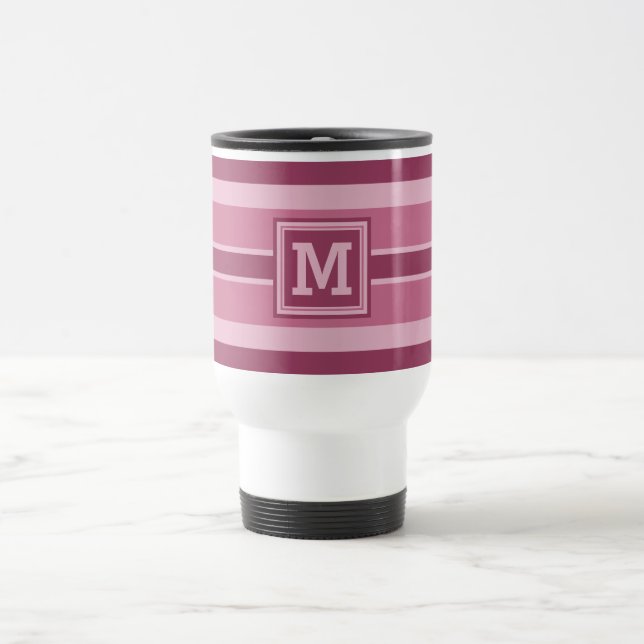 Stripes Pattern custom monogram mugs (Center)
