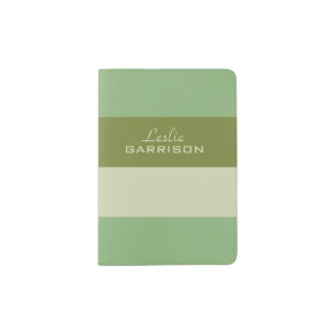 Stripes Pattern custom monogram passport cover