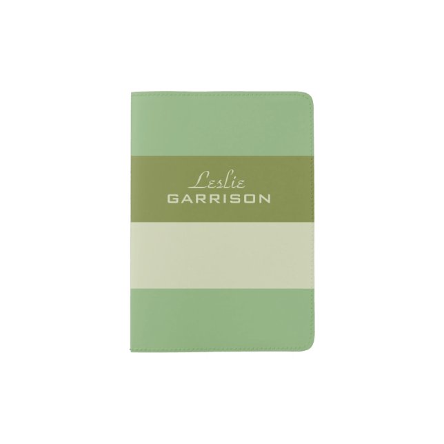Stripes Pattern custom monogram passport cover (Front)