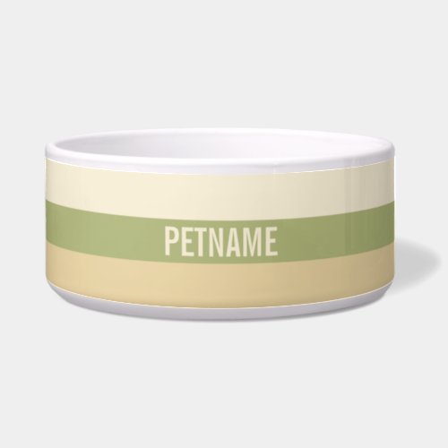 Stripes Pattern custom monogram pet bowls