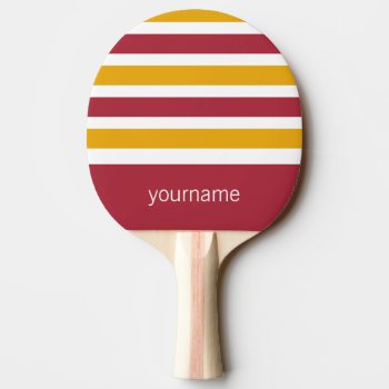 Stripes Pattern Custom Monogram Ping Pong Paddle by PizzaRiia at Zazzle