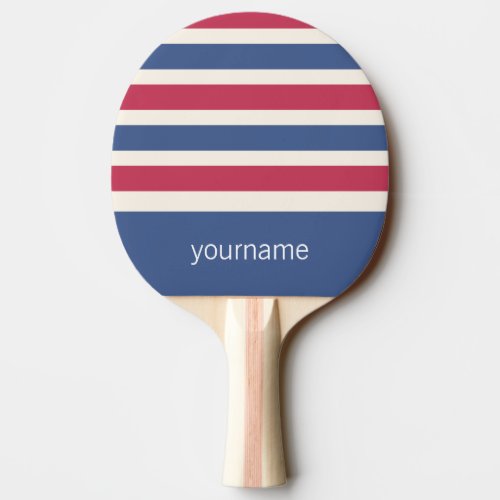 Stripes Pattern custom monogram ping pong paddle