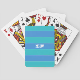 Stripes Pattern custom monogram playing cards