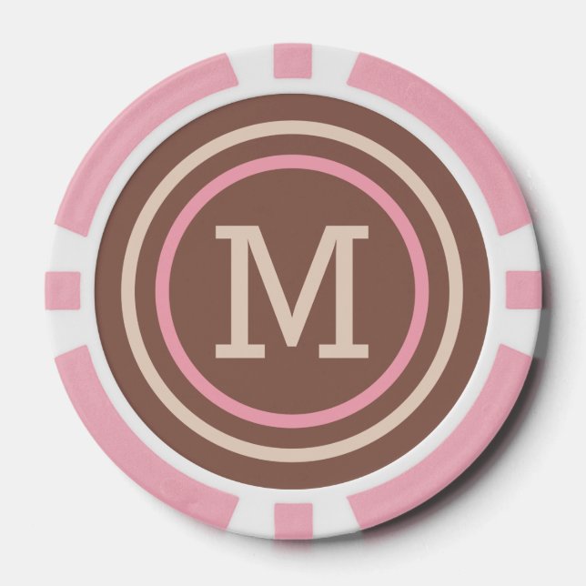 Stripes Pattern custom monogram poker chips (Front)