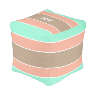 Stripes Pattern custom monogram poufs