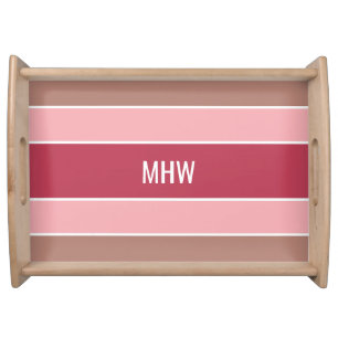 Stripes Pattern custom monogram serving trays