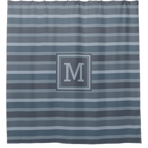 Stripes Pattern custom monogram shower curtain