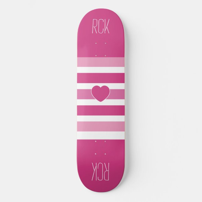 Stripes Pattern custom monogram skateboards (Front)
