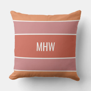 Stripes Pattern custom monogram throw pillows