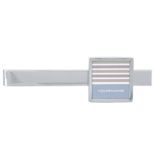 Stripes Pattern custom monogram tie bar (Front)