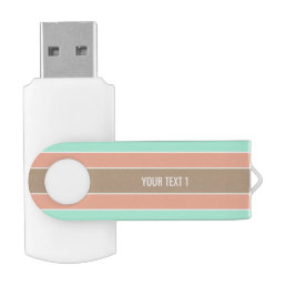 Stripes Pattern custom monogram USB drives