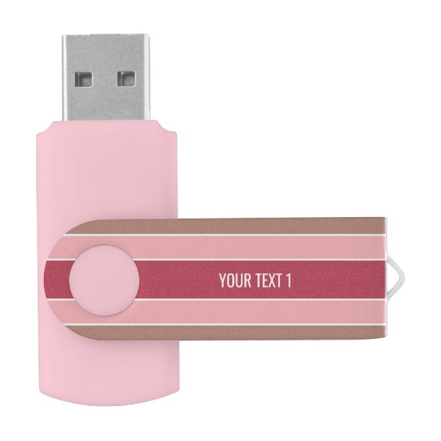 Stripes Pattern custom monogram USB drives (Opened)