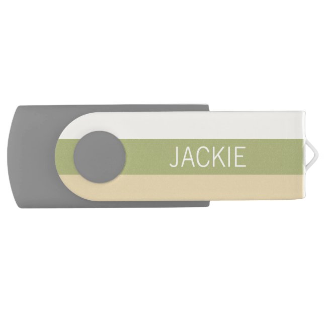 Stripes Pattern custom monogram USB memory sticks (Front)