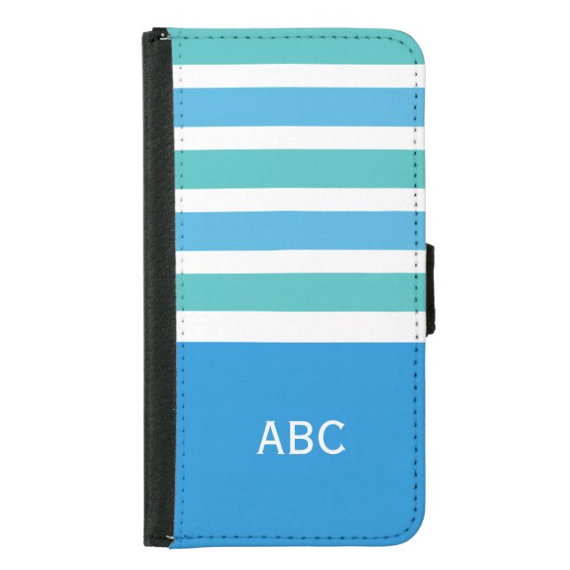 Stripes Pattern custom monogram wallet cases (Front)