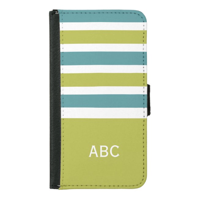 Stripes Pattern custom monogram wallet cases (Front)