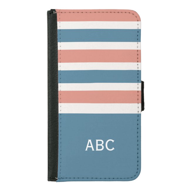 Stripes Pattern custom monogram wallet cases (Front)
