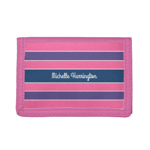 Stripes Pattern custom monogram wallets