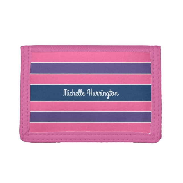 Stripes Pattern custom monogram wallets (Front)