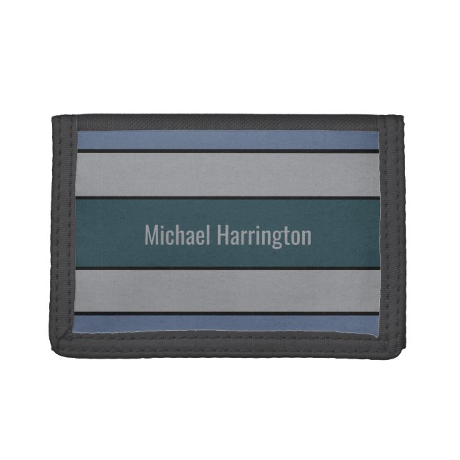 Stripes Pattern custom monogram wallets (Front)