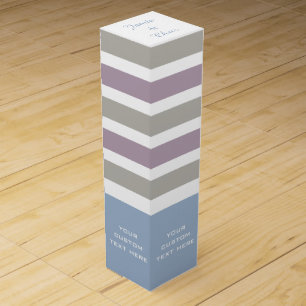 Stripes Pattern custom monogram wine gift box