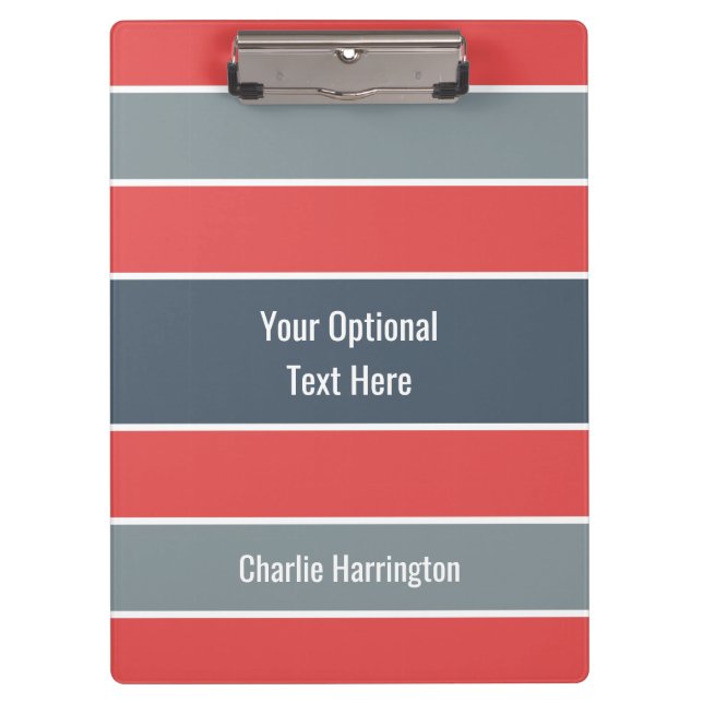 Stripes Pattern custom name clipboard (Front)