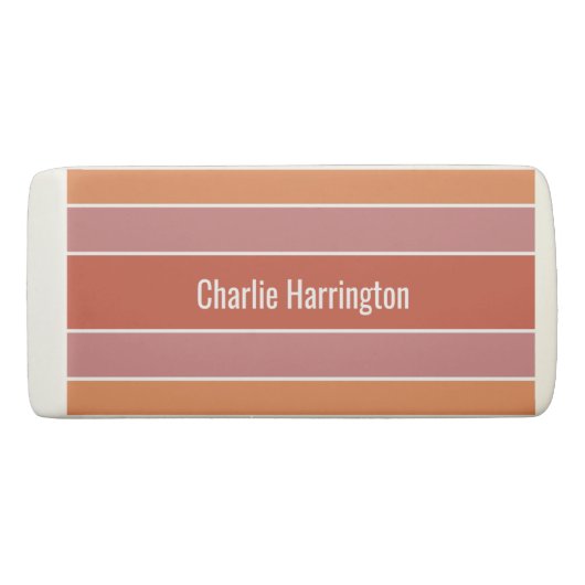 Stripes Pattern custom name erasers (Back)