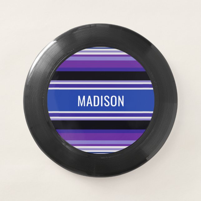 Stripes Pattern custom name frisbee (Front)