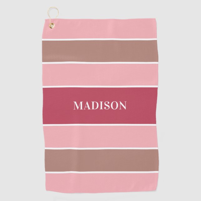 Stripes Pattern custom name golf towel (Front)