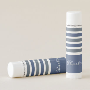 Stripes Pattern Custom Name lip balm