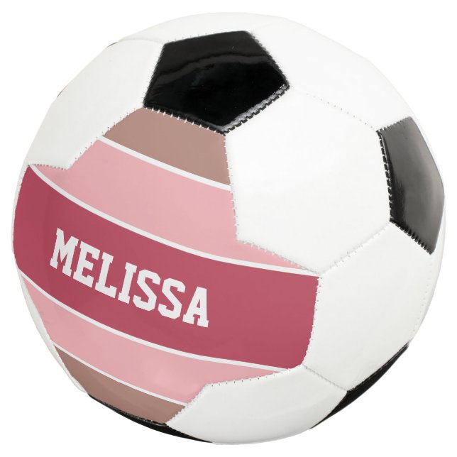 Stripes Pattern custom name soccer ball (Three Quarter)