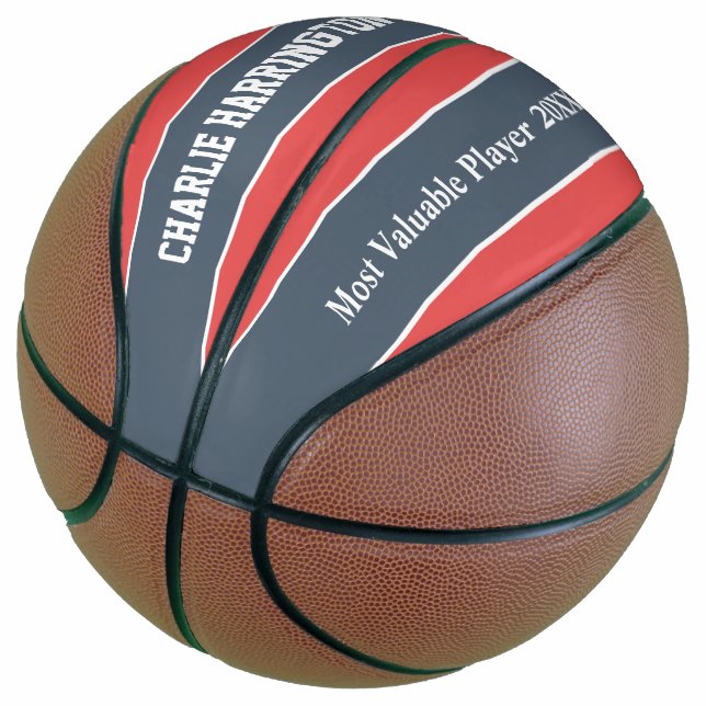 Stripes Pattern custom name & text basketball (Angled)