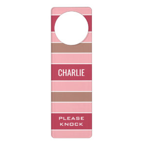 Stripes Pattern custom name & text door hanger