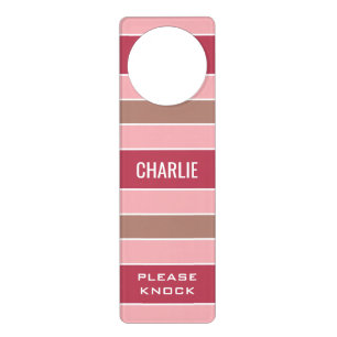 Stripes Pattern custom name & text door hanger