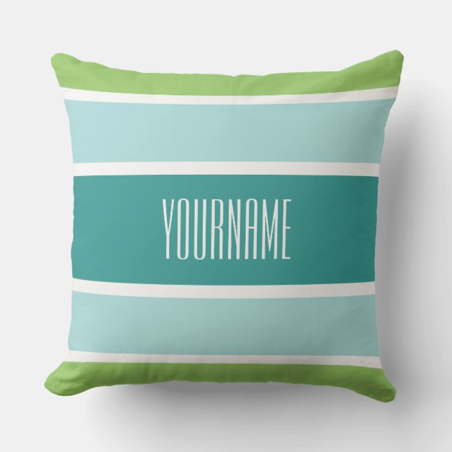 Stripes Pattern custom name throw pillows (Front)