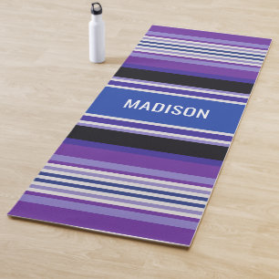 Stripes Pattern custom name yoga mat